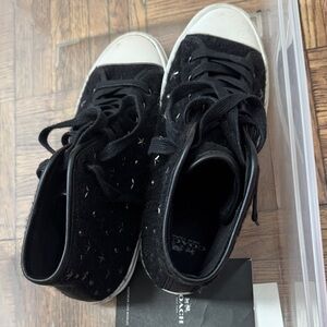 Coach Black and White High-Top Sneakers